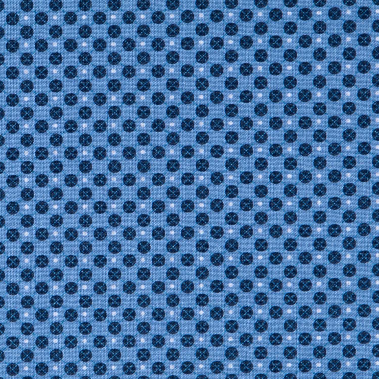Blaue geometrische Popeline - Ribes y Casals