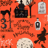Halloween Popeline Orange - Ribes y Casals