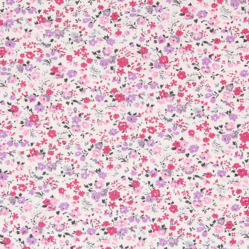Glückliche Blumen Popeline Rosa - Ribes y Casals