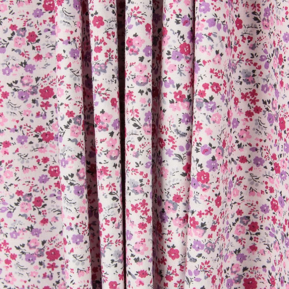 Glückliche Blumen Popeline Rosa - Ribes y Casals