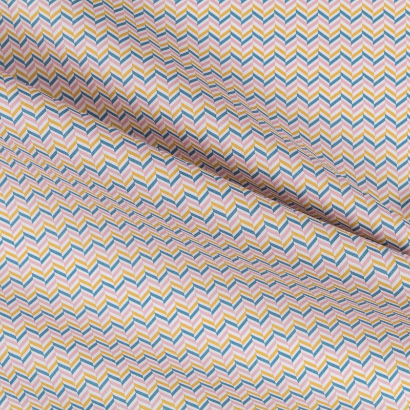 Kinder Popeline ZigZag Blau - Ribes y Casals