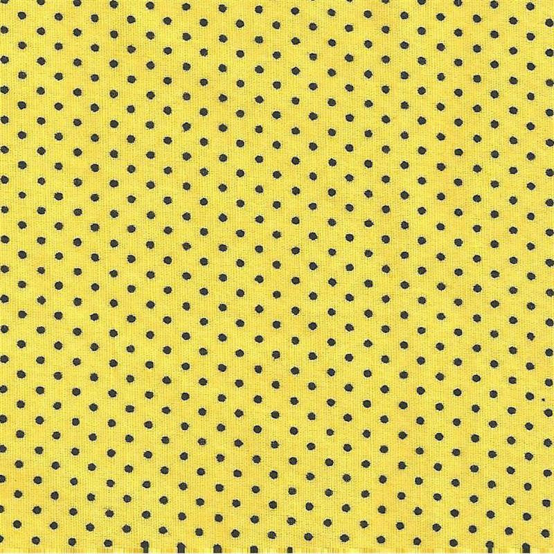 Gelbe Polka Dot Popeline Schwarz - Ribes y Casals