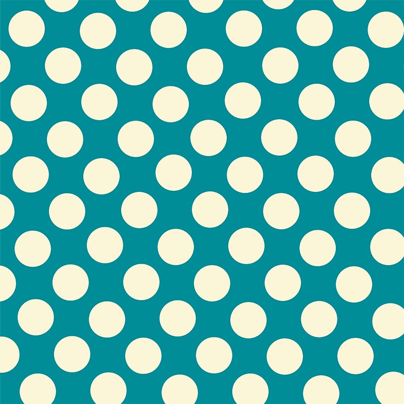 Flamenco Polka Dots Popeline mit Aquamarin Hintergrund 15mm - Ribes y Casals