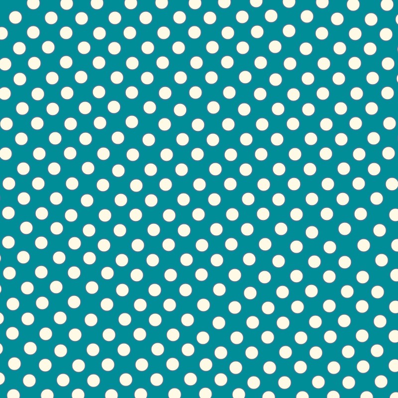 Flamenco Polka Dots Popeline Aquamarin Hintergrund 7mm - Ribes y Casals
