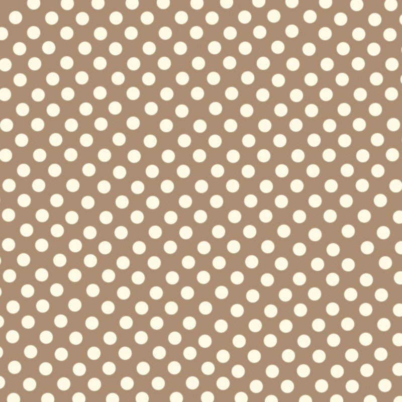 Flamenco Polka Dots Popeline Beige Hintergrund 7mm - Ribes y Casals