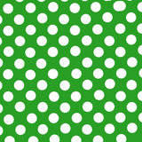Flamenco Polka Dots Popeline Grüner Hintergrund 15mm - Ribes y Casals