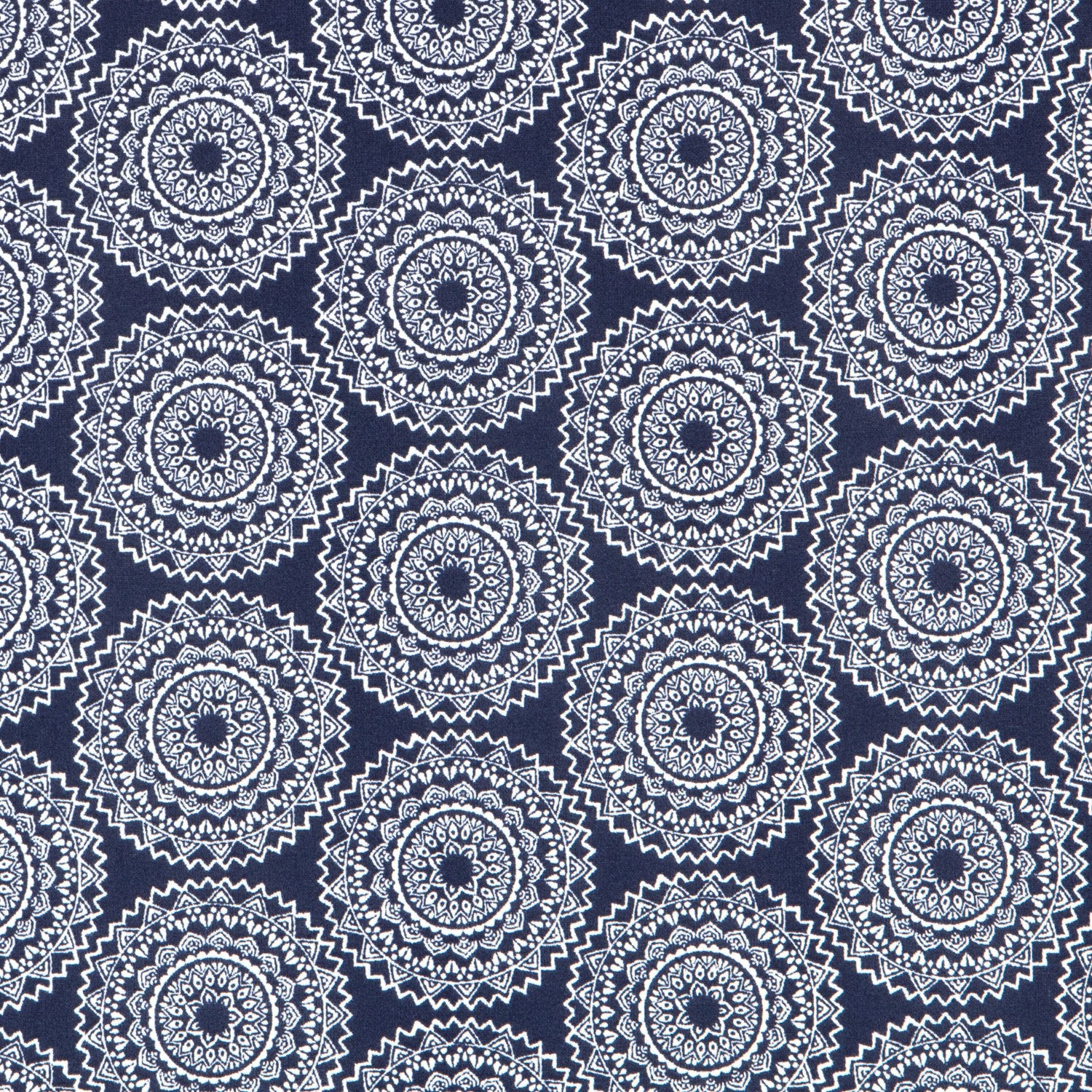 Dunkelblaue Mandala-Popeline - Ribes y Casals
