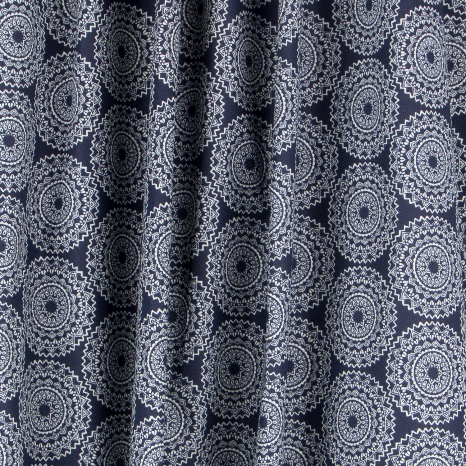 Dunkelblaue Mandala-Popeline - Ribes y Casals