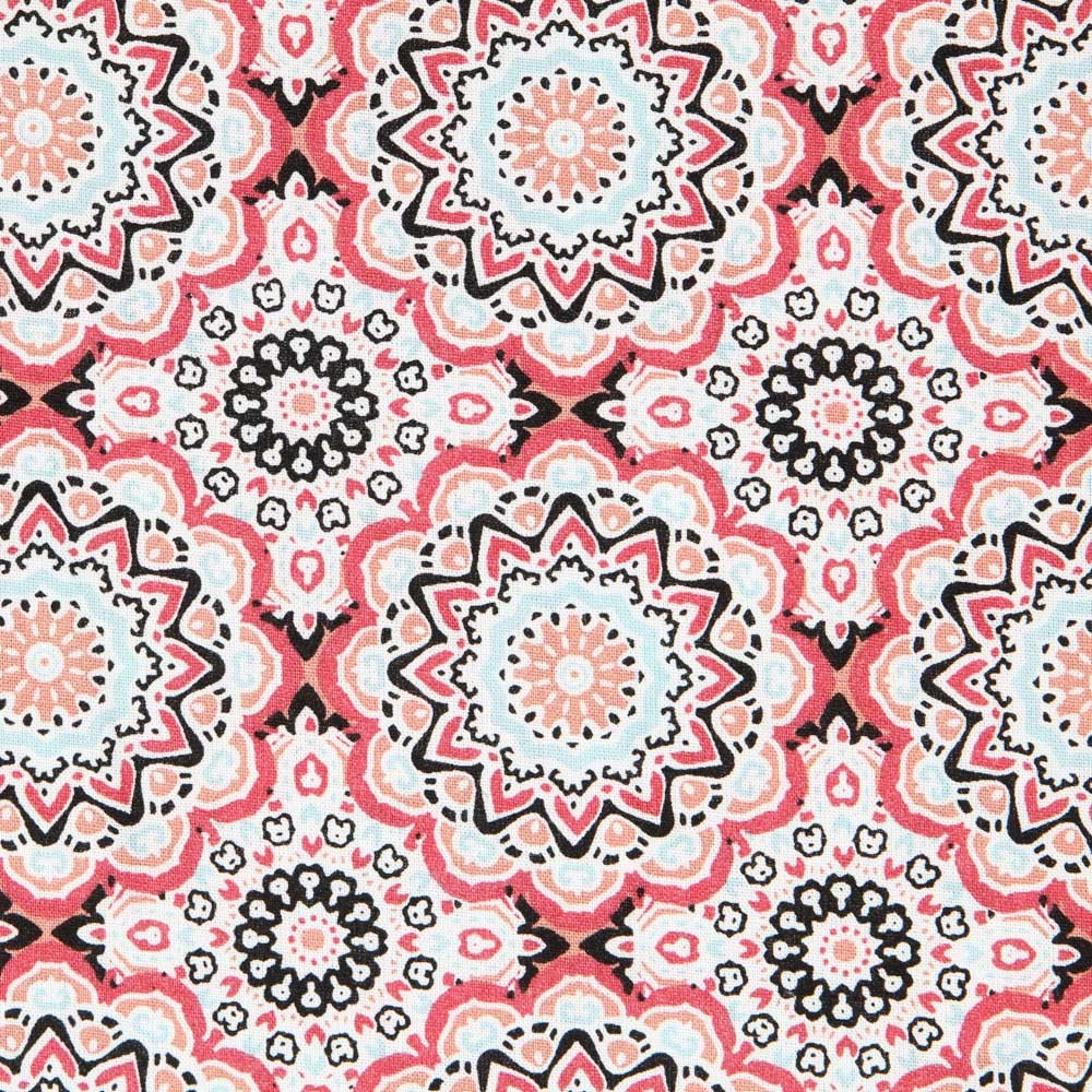 Popeline Mosaik Mandala Rot - Ribes y Casals