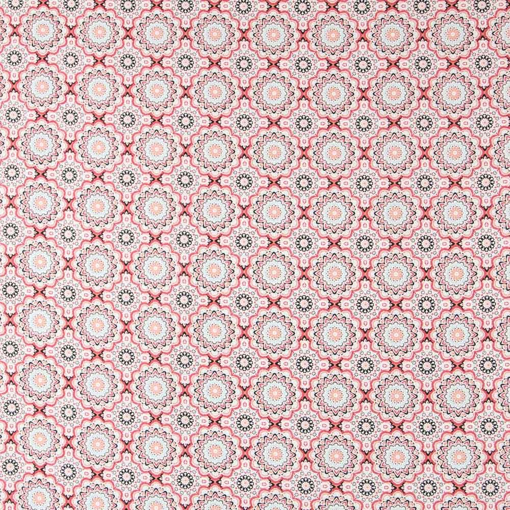 Popeline Mosaik Mandala Rot - Ribes y Casals
