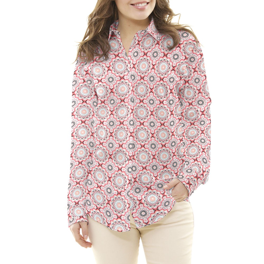 Popeline Mosaik Mandala Rot - Ribes y Casals