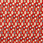 Popeline Weihnachtsornamente Roter Hintergrund - Ribes y Casals