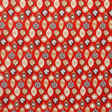 Popeline Weihnachtsornamente Roter Hintergrund - Ribes y Casals