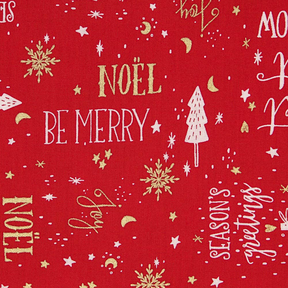Weihnachten Popeline Be Merry Rot - Ribes y Casals