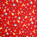 Popeline Weihnachtshirsch Roter Hintergrund - Ribes y Casals