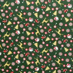 Popeline Weihnachtshirsch Grüner Hintergrund - Ribes y Casals