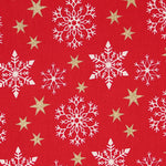 Weihnachts-Popeline Schneesterne Rot - Ribes y Casals