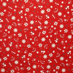 Weihnachten Popeline Sterne Mond Mond Rot Hintergrund - Ribes y Casals