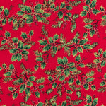 Popeline Weihnachten Mistelzweig Rot - Ribes y Casals