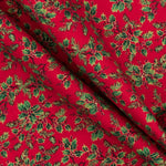 Popeline Weihnachten Mistelzweig Rot - Ribes y Casals