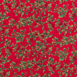 Popeline Weihnachten Mistelzweig Rot - Ribes y Casals