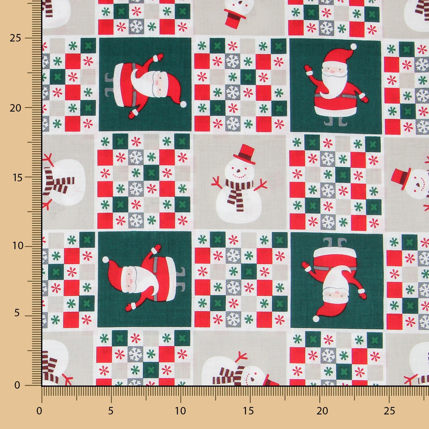 Popeline Weihnachtsaufnäher Grün - Ribes y Casals
