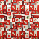 Rote Patchwork-Weihnachts-Popeline - Ribes y Casals