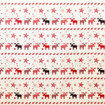 Weihnachten Popeline Rentier Mehrfarbig Weihnachten Popeline Ecru Hintergrund - Ribes y Casals