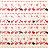 Weihnachten Popeline Rentier Mehrfarbig Weihnachten Popeline Ecru Hintergrund - Ribes y Casals