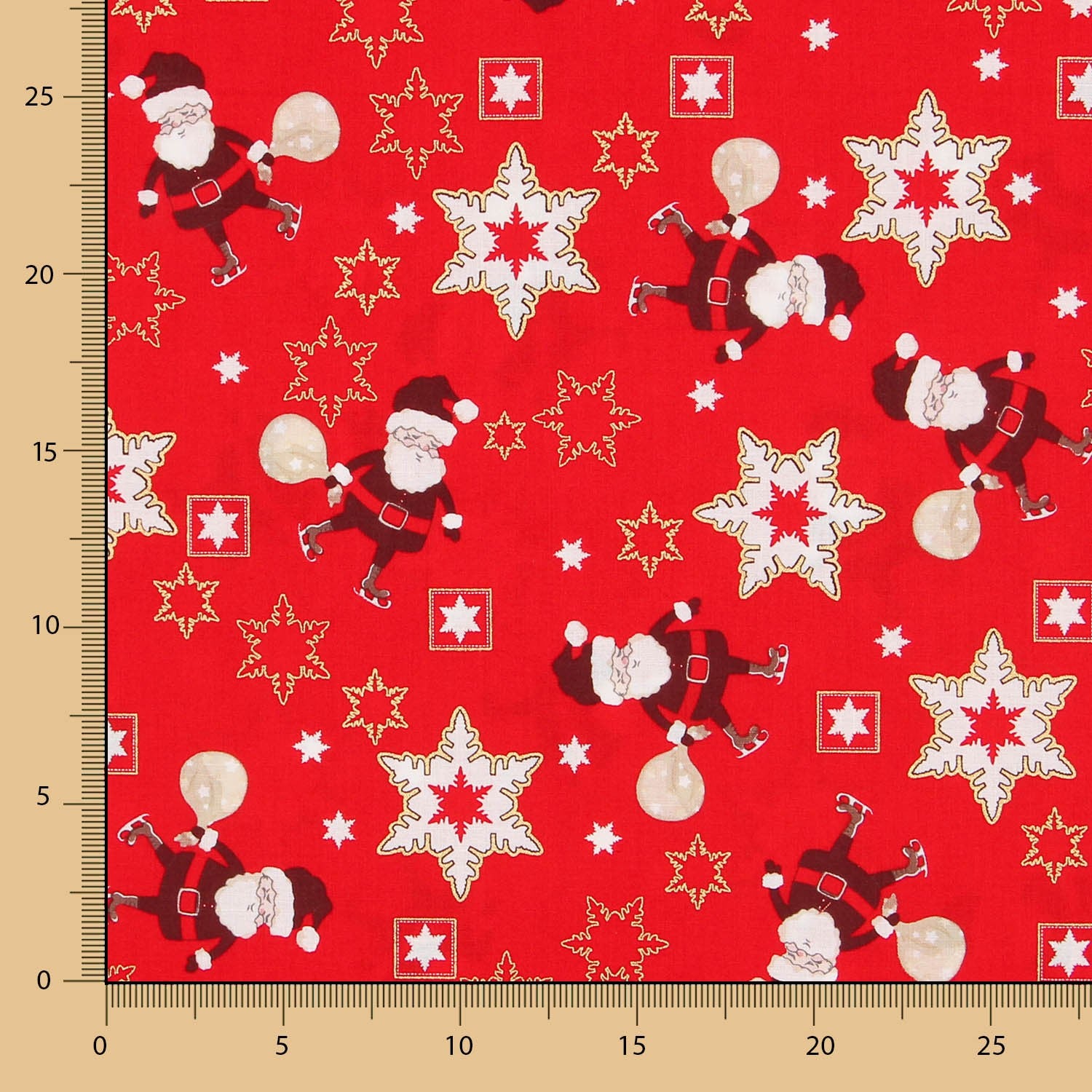 Popeline Weihnachtsmann Rot - Ribes y Casals