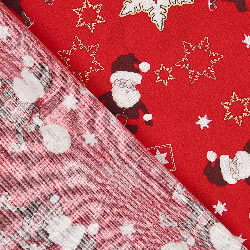 Popeline Weihnachtsmann Rot - Ribes y Casals