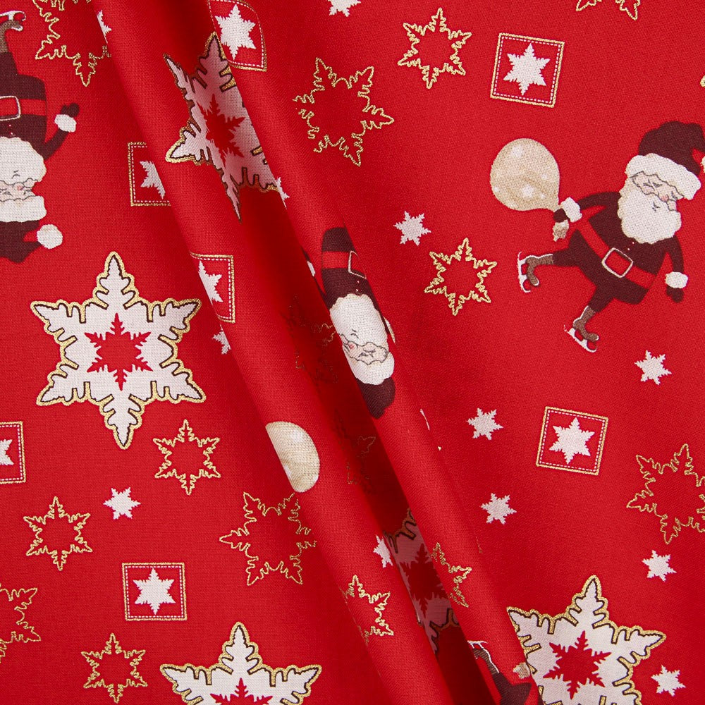 Popeline Weihnachtsmann Rot - Ribes y Casals