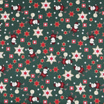 Popeline Weihnachten Santa Grün - Ribes y Casals