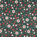 Popeline Weihnachten Santa Grün - Ribes y Casals