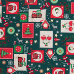 Popeline Weihnachten Grün - Ribes y Casals
