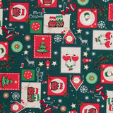 Popeline Weihnachten Grün - Ribes y Casals
