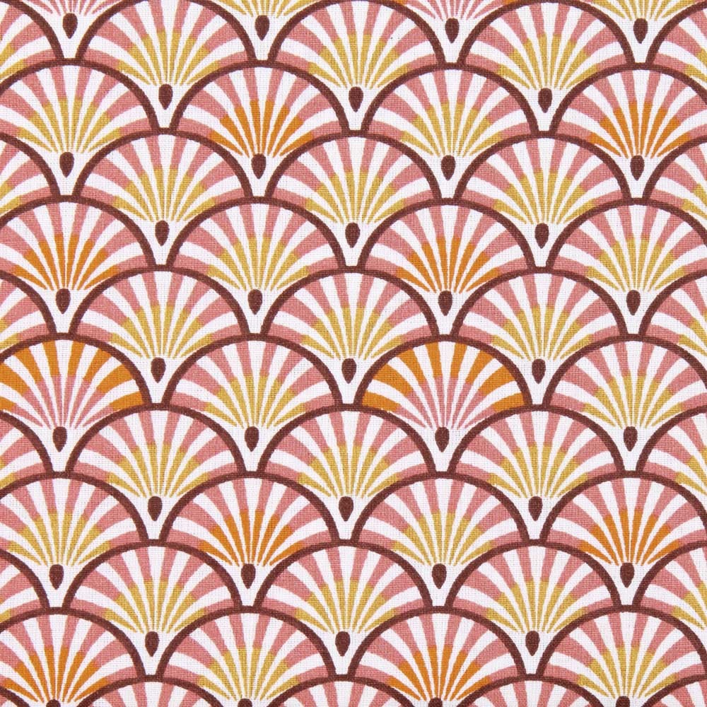 Popeline Patchwork Fächer Fächer Orange - Ribes y Casals