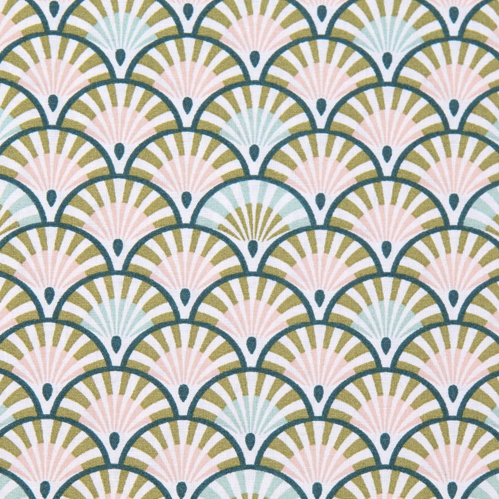 Popeline Patchwork Fächer Pastell - Ribes y Casals