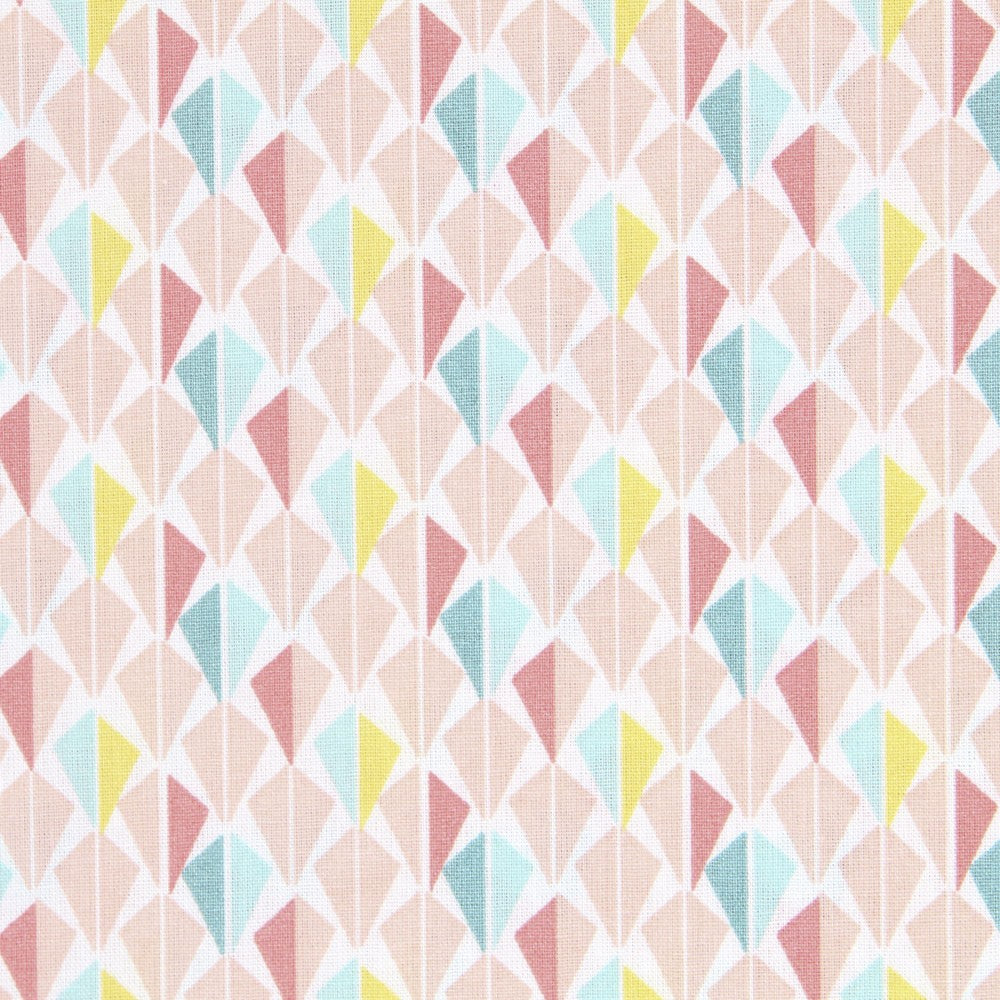 Pastellfarbene Diamanten Patchwork Popeline - Ribes y Casals