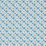 Geometrisches Patchwork Popeline Türkis - Ribes y Casals