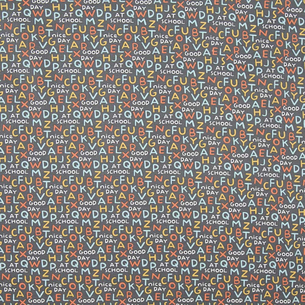 Patchwork Popeline Großbuchstaben Blau - Ribes y Casals