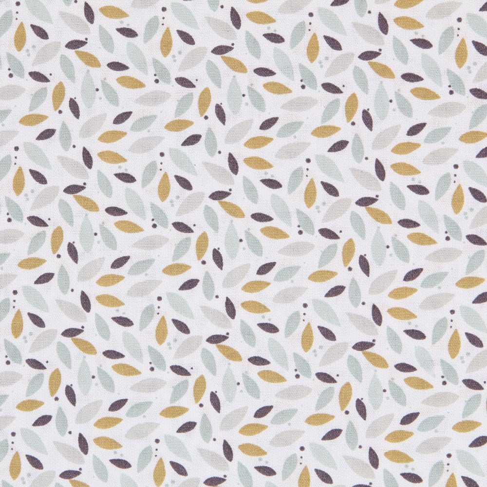 Popeline Patchwork Blütenblätter Grünliche Blütenblätter - Ribes y Casals