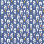 Popeline Patchwork Federn Blau - Ribes y Casals