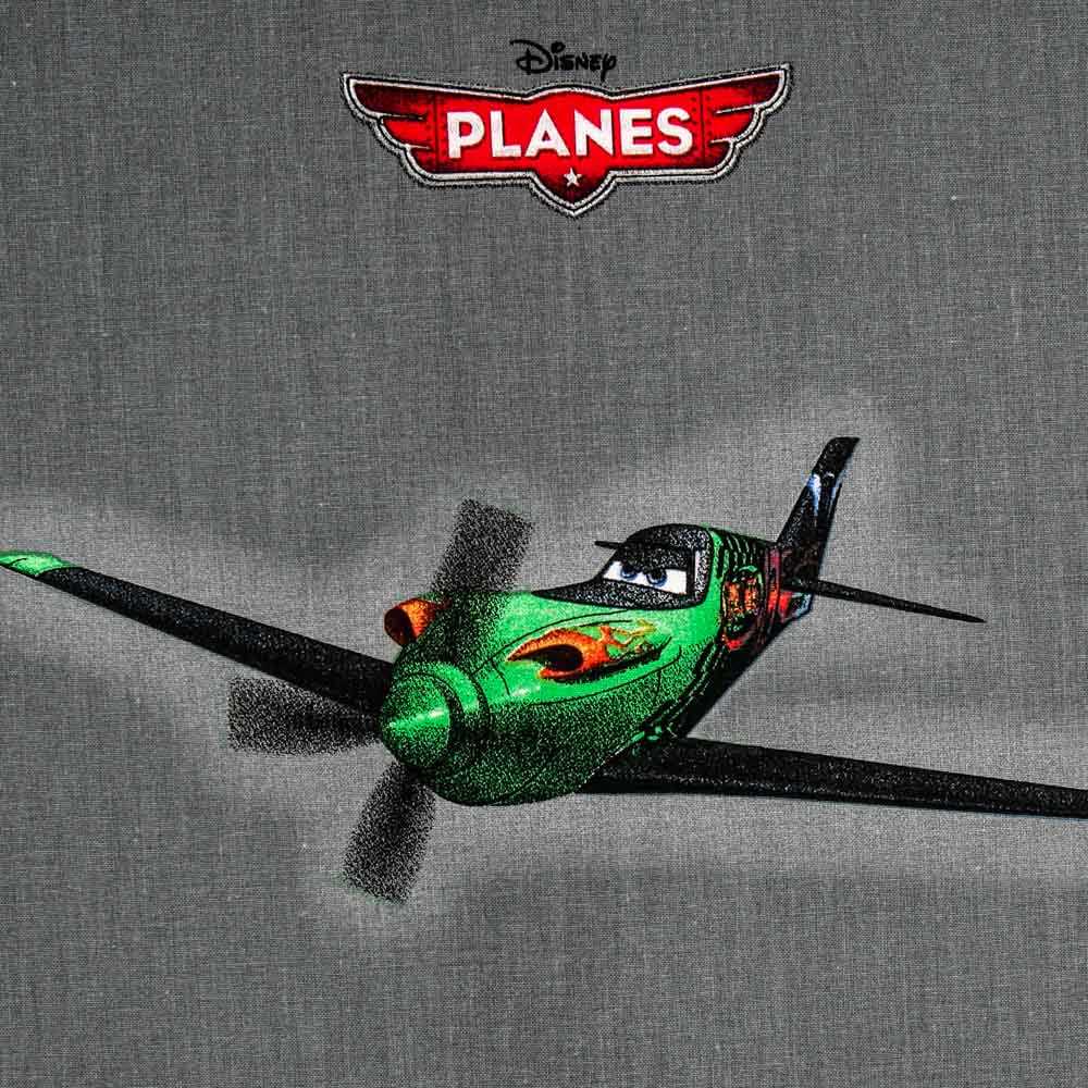Popeline Flugzeuge Grau - Ribes y Casals