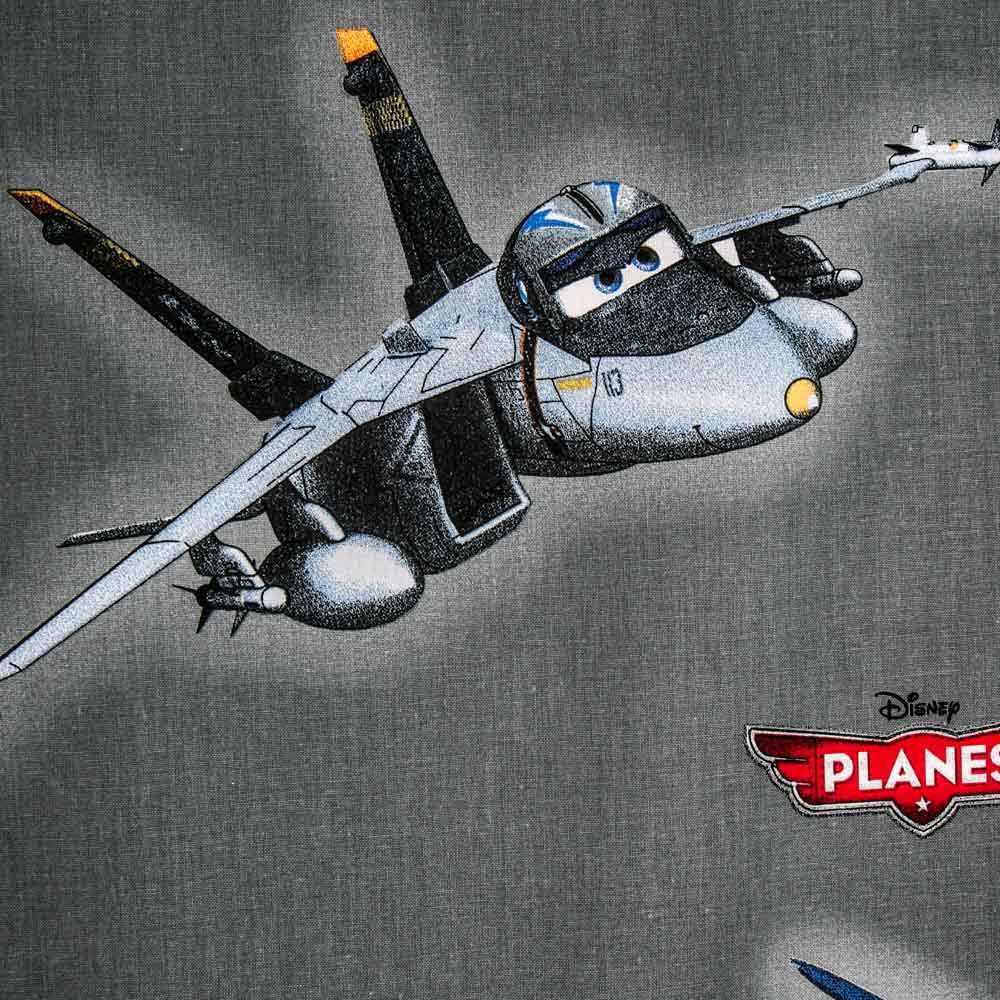 Popeline Flugzeuge Grau - Ribes y Casals