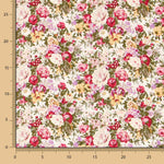Popeline Retro Floral Ecru - Ribes y Casals