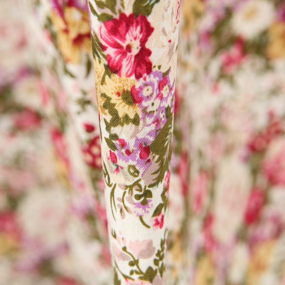 Popeline Retro Floral Ecru - Ribes y Casals