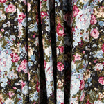 Retro Floral Schwarz Popeline - Ribes y Casals