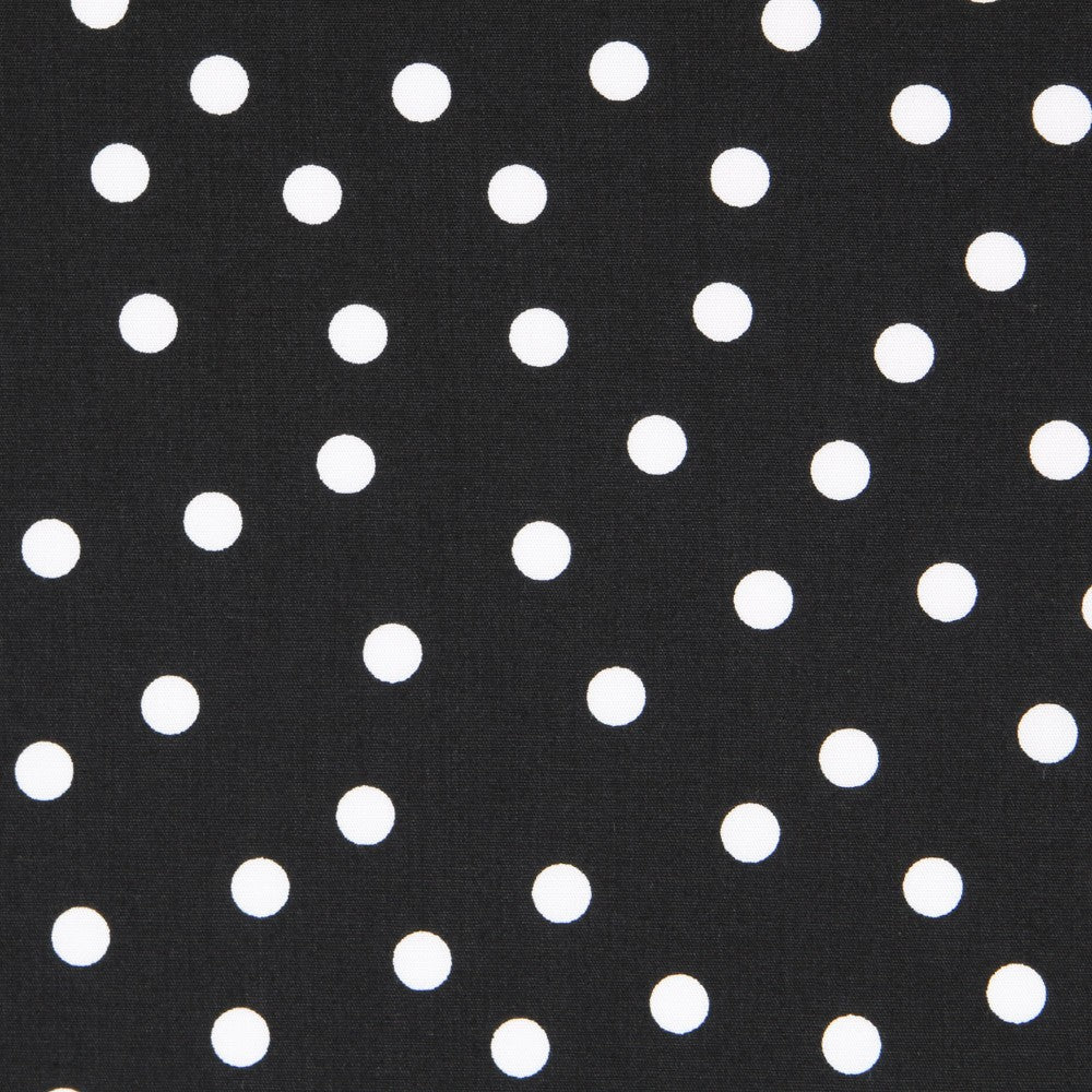 Weiß gepunktete Spandex-Popeline 7mm Schwarz - Ribes y Casals