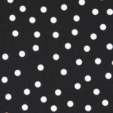Weiß gepunktete Spandex-Popeline 7mm Schwarz - Ribes y Casals
